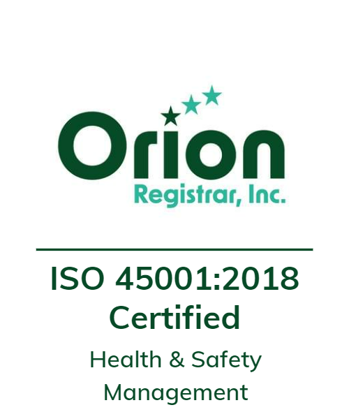 Orion Registrar ISO 45001 Certified