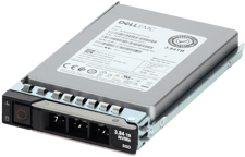 Dell 3.84TB PCIe Gen4 NVMe Read Intensive TLC 2.5 SSD PE8010 in 3.5 HYB CAR