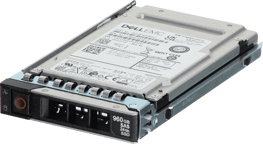 Dell 960GB 12/24Gbps SAS Mix Use TLC SED FIPS 2.5 SSD KPM6WVUG960G in 3.5 HYB CAR