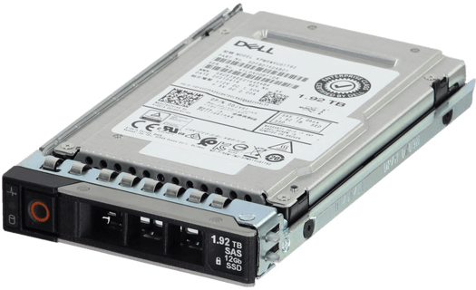 Image of Dell 1.92TB 12Gbps SAS Mix Use TLC SED/FIPS 2.5 SSD KPM5WVUG1T92 (ME4) in 3.5 HYB CAR