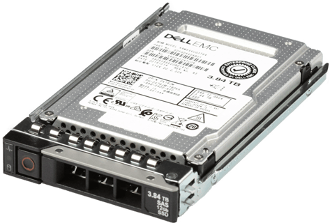 Image of Dell 3.84TB 12Gbps vSAS Mix Use TLC 2.5 SSD KRM5XVUG3T84 in 3.5 HYB CAR