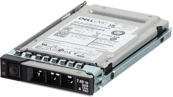 Image of Dell 7.68TB 12/24Gbps SAS Read Intensive TLC SED/FIPS 2.5 SSD KPM6WRUG7T68 in 3.5 HYB CAR
