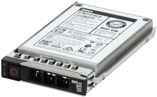 Image of Dell 800GB 12Gbps SAS Write Intensive MLC 2.5 SSD HUSMM3280ASS200 CPO in 3.5 HYB CAR