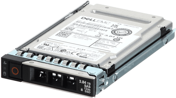 Image of Dell 3.84TB 12Gbs vSAS Read Intensive TLC SED 2.5 SSD KRM6VRUG3T84 in 3.5 HYB CAR
