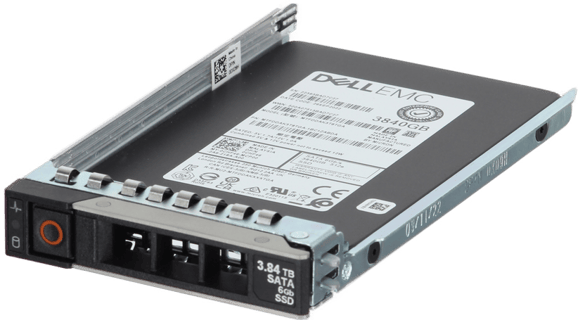 Image of Dell 3.84TB 6Gbps SATA Read Intensive TLC 7mm 2.5 SSD 5400 Pro in 3.5 HYB CAR