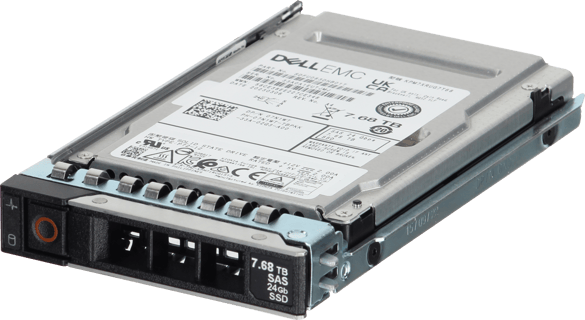 Image of Dell 7.68TB 24Gbps SAS Read Intensive TLC 2.5 SSD KPM7XRUG7T68 (ME5) in 3.5 HYB CAR