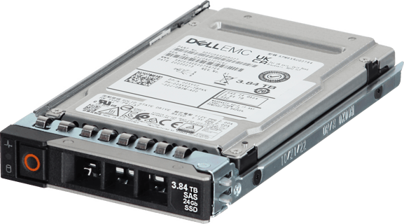 Image of Dell 3.84TB 24Gbps SAS Read Intensive TLC 2.5 SSD KPM6XRUG3T84 (ME) in 3.5 HYB CAR
