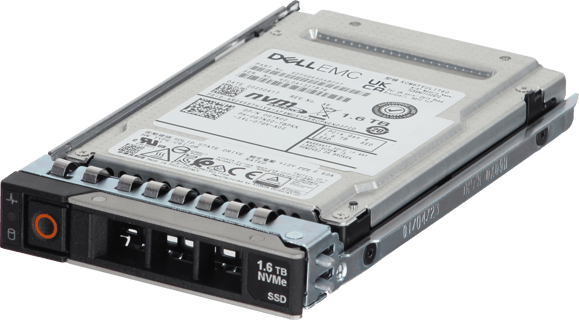 Image of Dell 1.6TB PCIe Gen4 NVMe Mix Use TLC SED FIPS 2.5 SSD KCM6FVUL1T60 in 3.5 HYB CAR