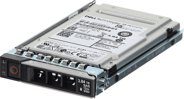 Image of Dell 3.84TB 12Gbps vSAS Mix Use TLC SED 2.5 SSD KRM7VVUG3T84 in 3.5 HYB CAR