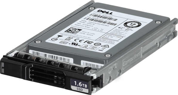 Image of Dell 1.6TB 12Gbps SAS Write Intensive eMLC 2.5 SSD SDLT0CKM CPO in 3.5 HYB CAR