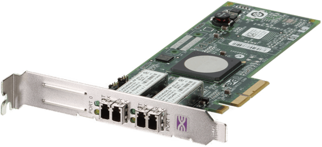 Image of Dell Emulex LPe-11002 FC4 Dual Port 4 Gbps Fiber Channel HBA, PCI-E x4
