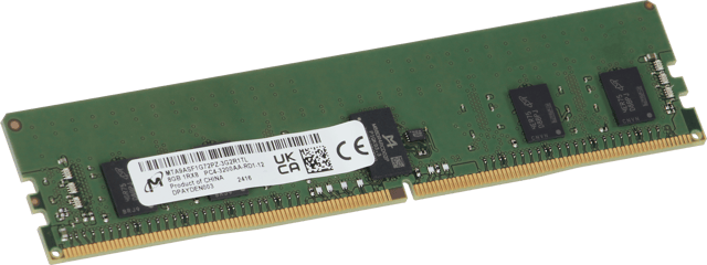 Image of Micron 8GB 1Rx8 RDIMM, 3200MT/s
