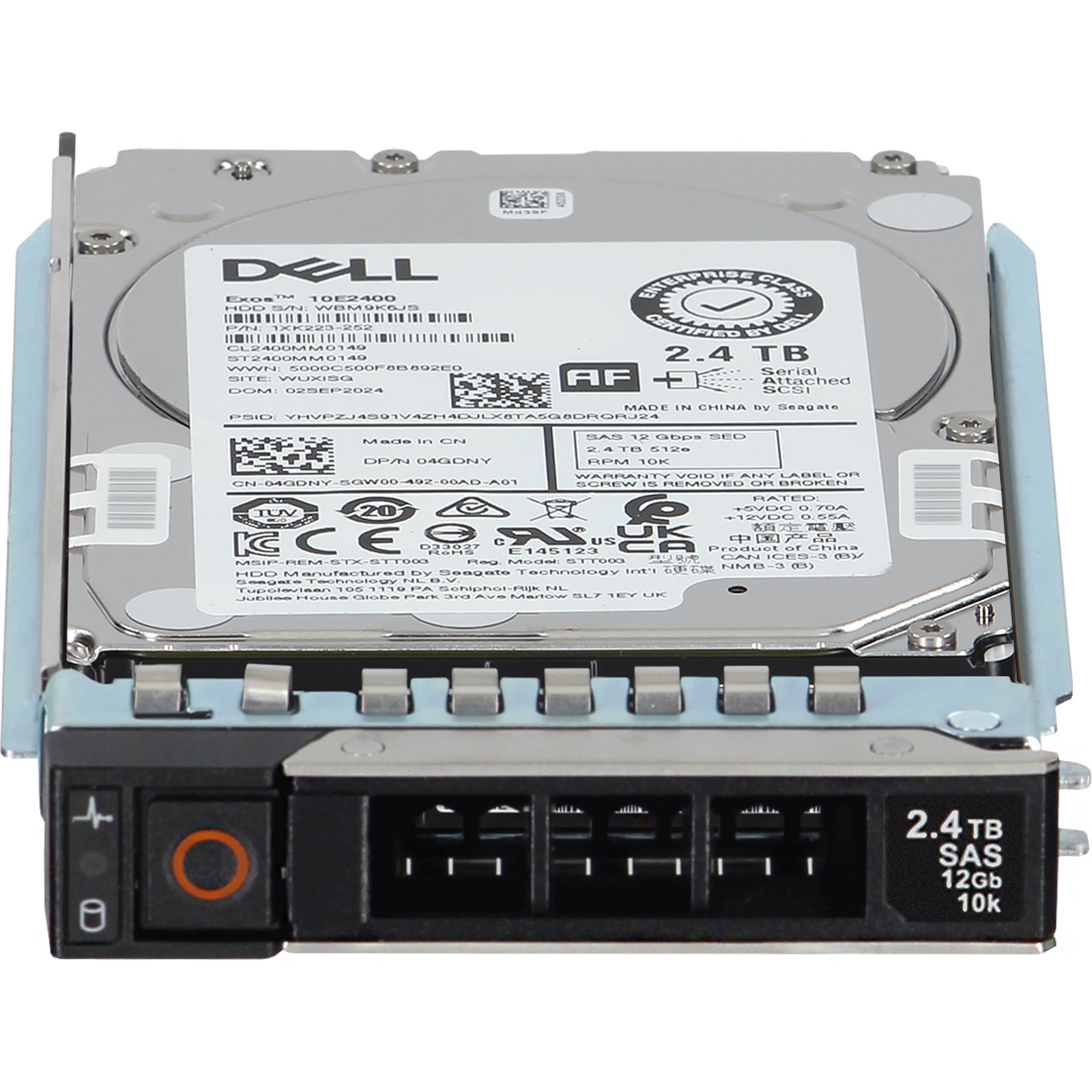 Dell 2.4TB 10K 512e 12Gbps SAS SED FIPS 2.5 HDD Exos 10E2400 (CL