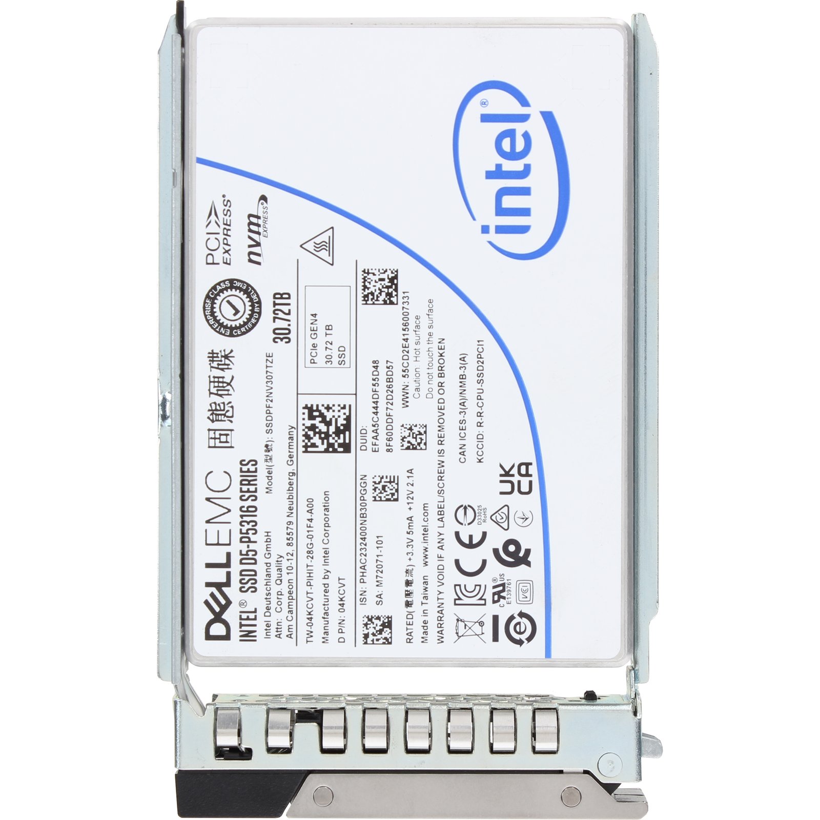 4KCVT-CDN Dell 30.72TB Enterprise NVMe Gen4 VRI QLC 2.5 SSD P5316