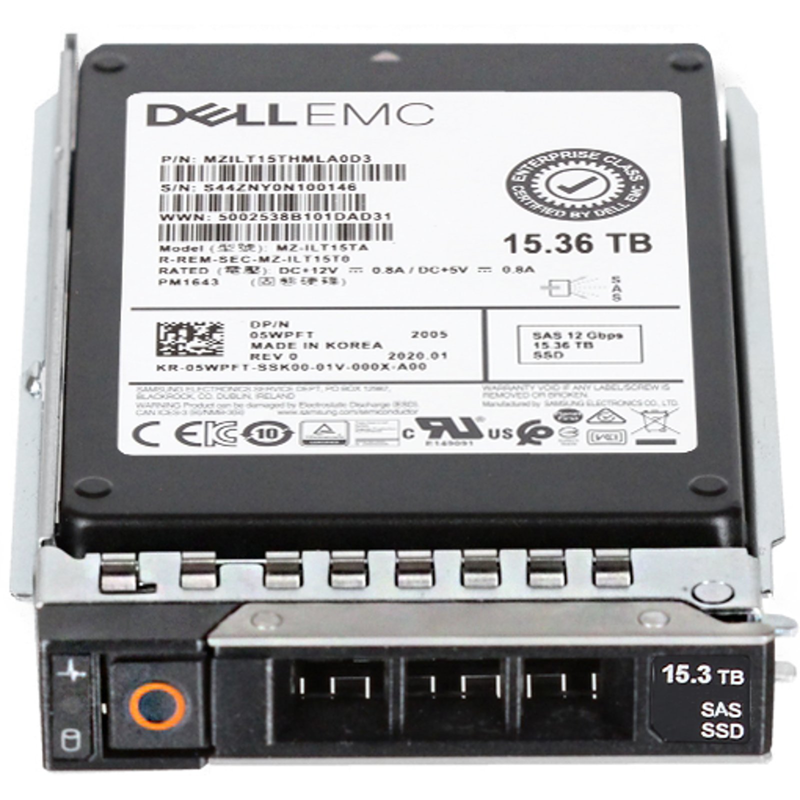 Dell純正 高耐久SSD 960GB 2.5 SAS マウンタ付き 定価36万 Dell 15.36TB 12Gbps SAS RI TLC 2.5 SSD PM1643 (5WPFT) | eBay