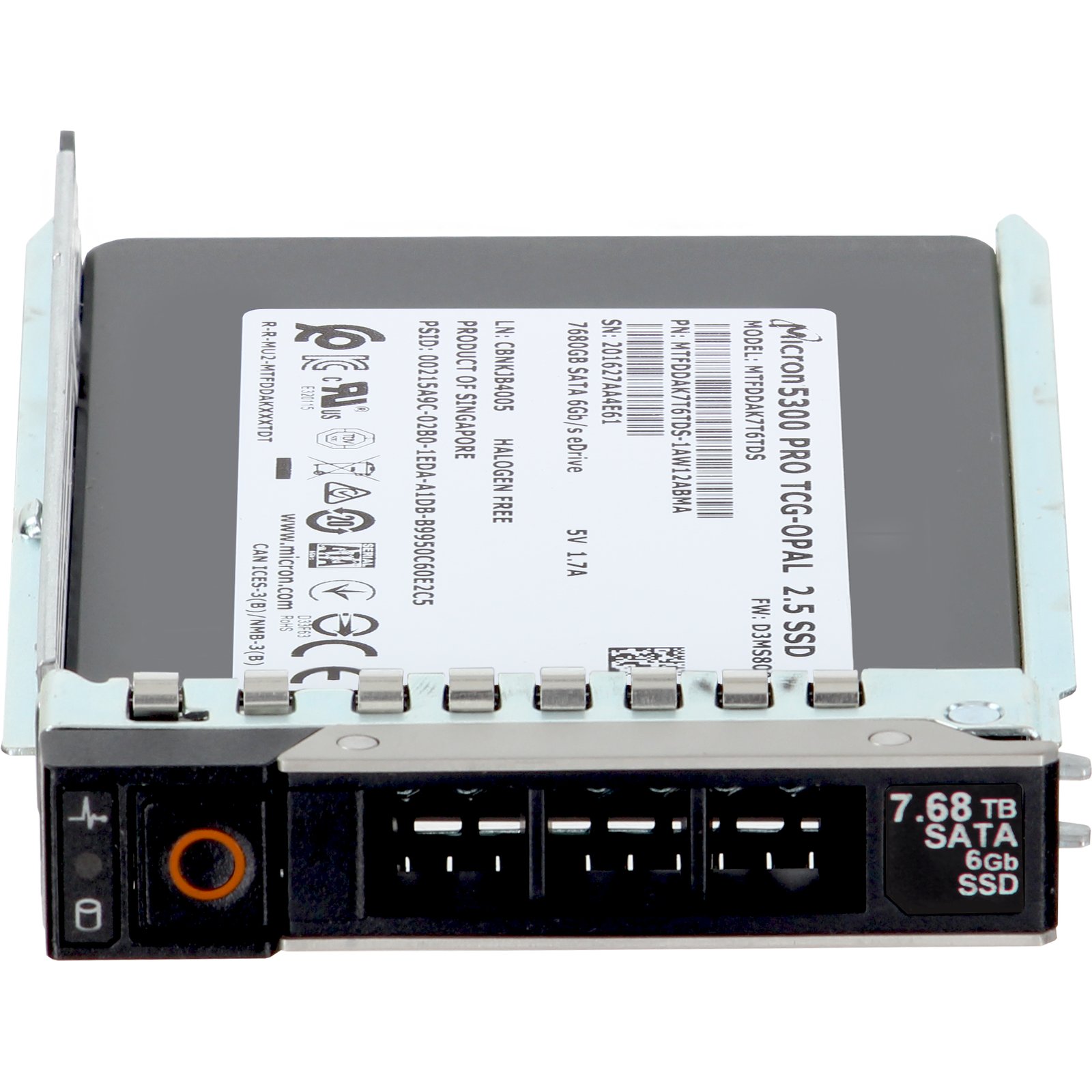 Dell 7.68TB 6Gbps SATA RI TLC SED OPAL 7mm 2.5 SSD 5300 Pro