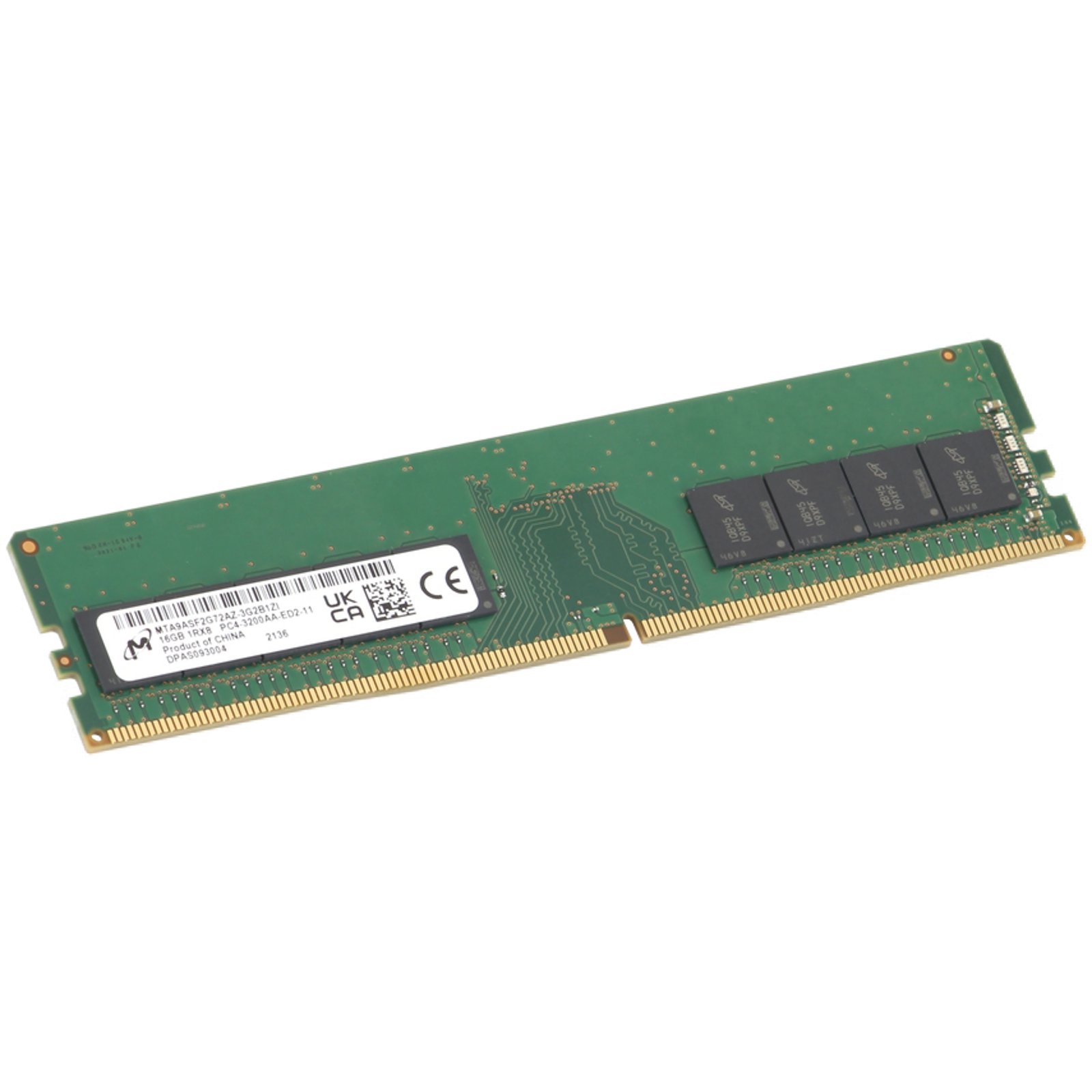 フミシュナ Micron 16GB 1Rx8 PC4-3200 ECC UnBuffered (MTA9ASF2G72AZ