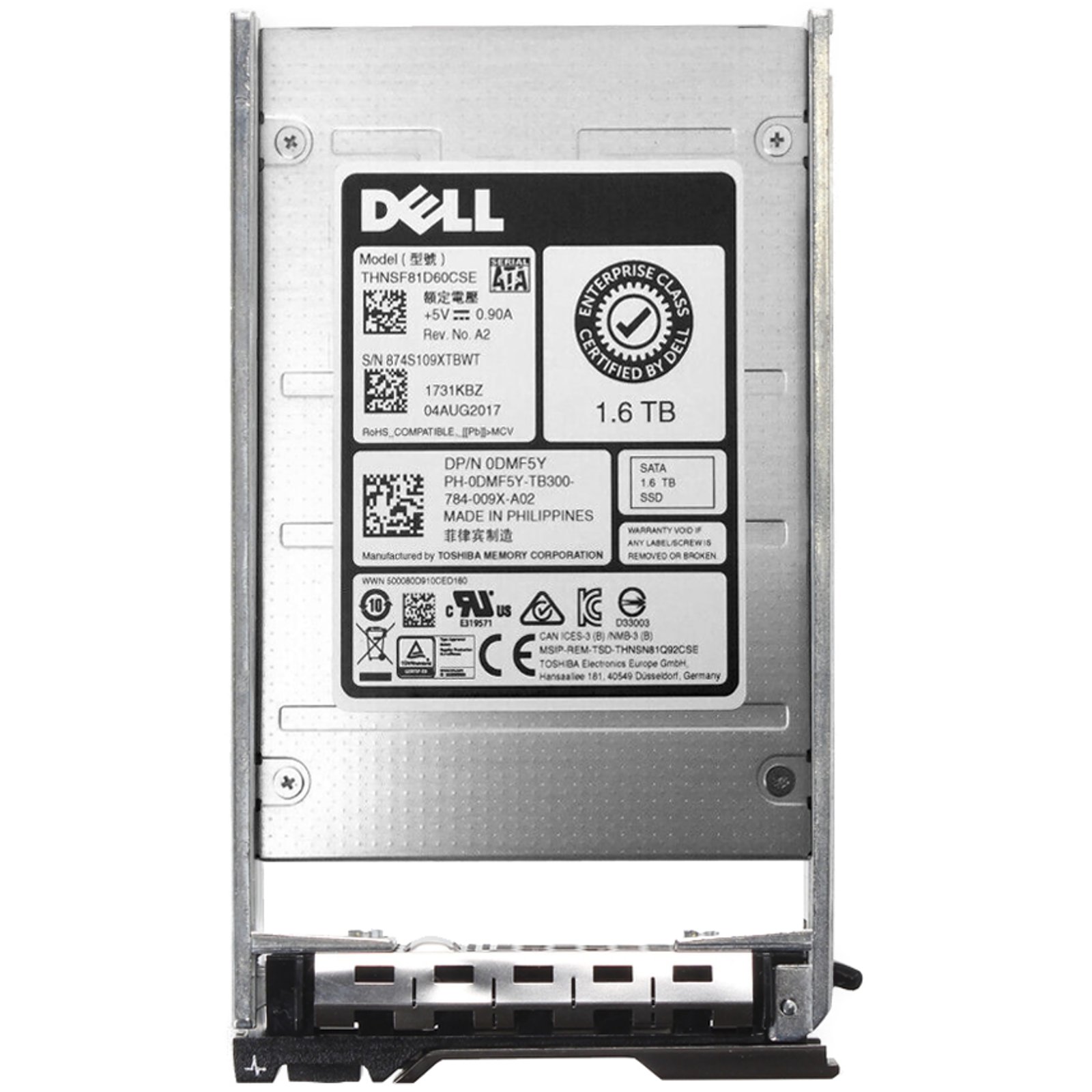 Dell 1.6TB 6Gbps SATA MU MLC 7mm 2.5 SSD THNSF81D60CSE CPO