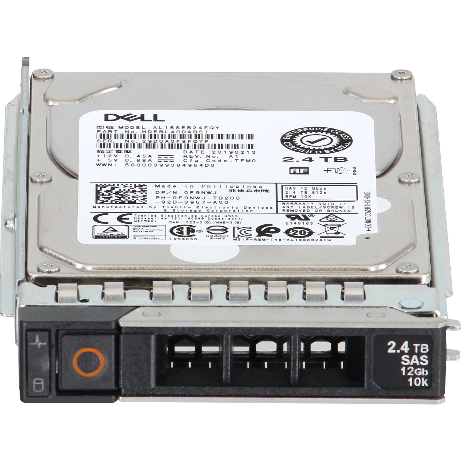 Dell Enterprise Plus 4TB 3 5 SAS 12GB/s 7 2K 128MB Hard Drive HDD V9M9K