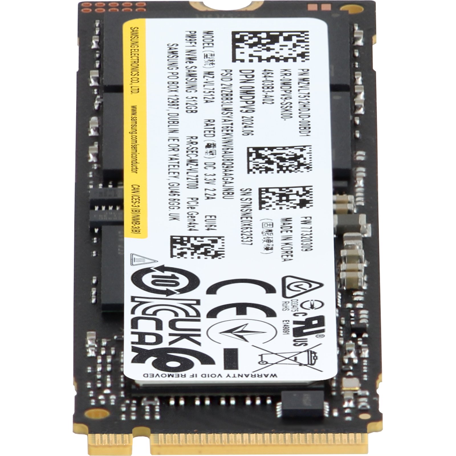 Dell Samsung 512GB PCIe Gen4 NVMe Class 40 TLC 2280 M.2 SSD PM9F1