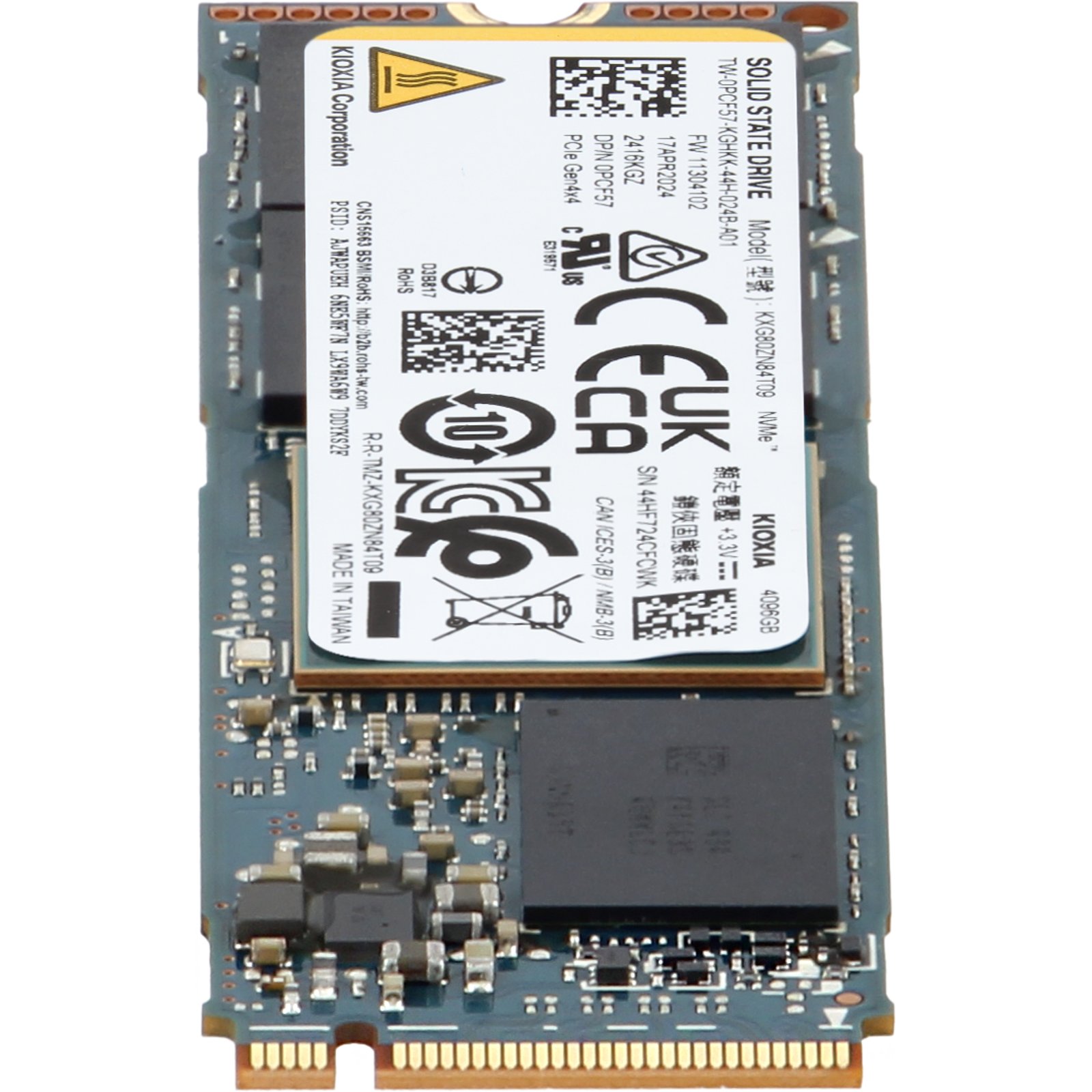 Dell Kioxia 4TB PCIe Gen4 NVMe Class 40 TLC 2280 M.2 SSD XG8 