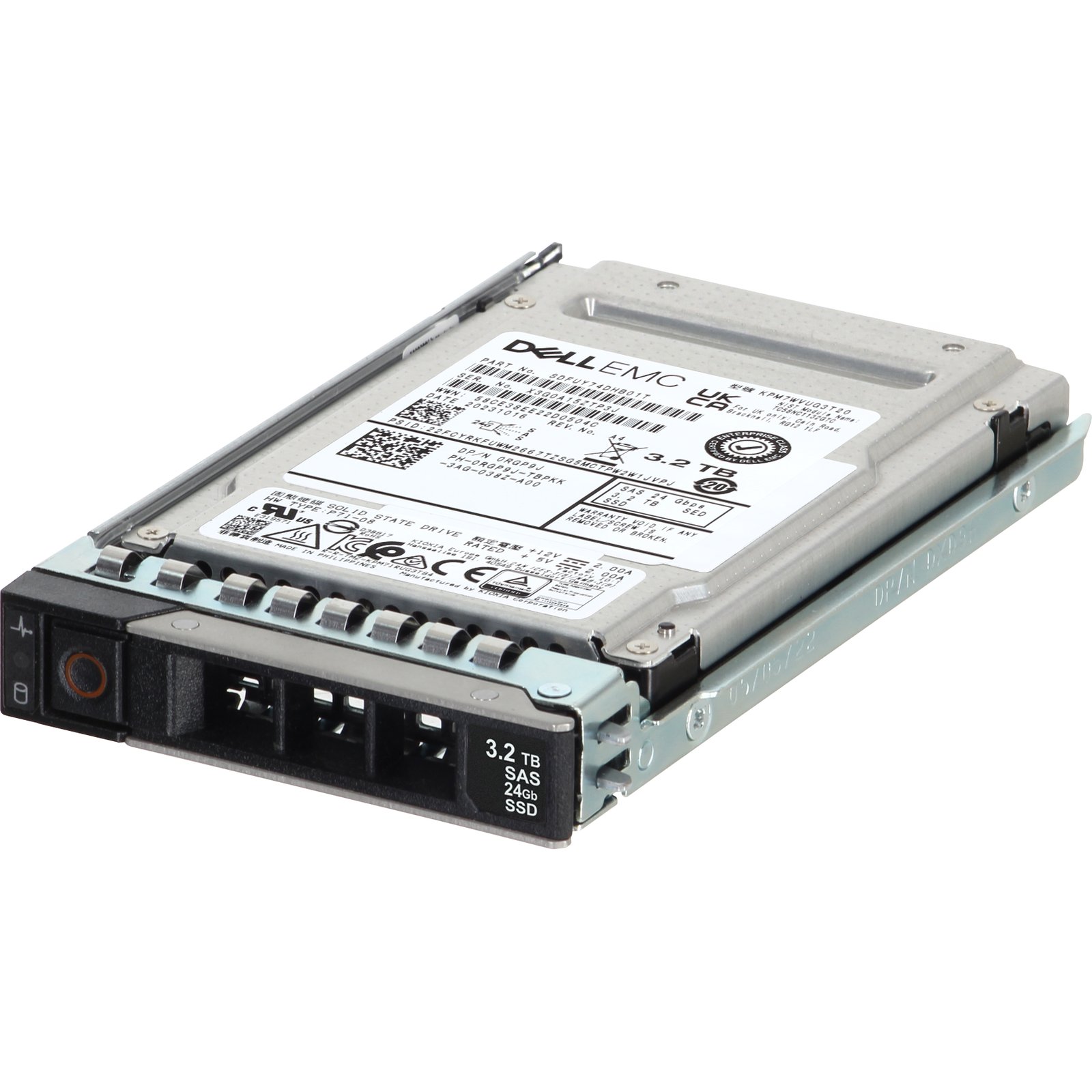 Dell 3.2TB 24Gbps SAS MU TLC SED FIPS 2.5 SSD KPM7WVUG3T20 (RGP9J