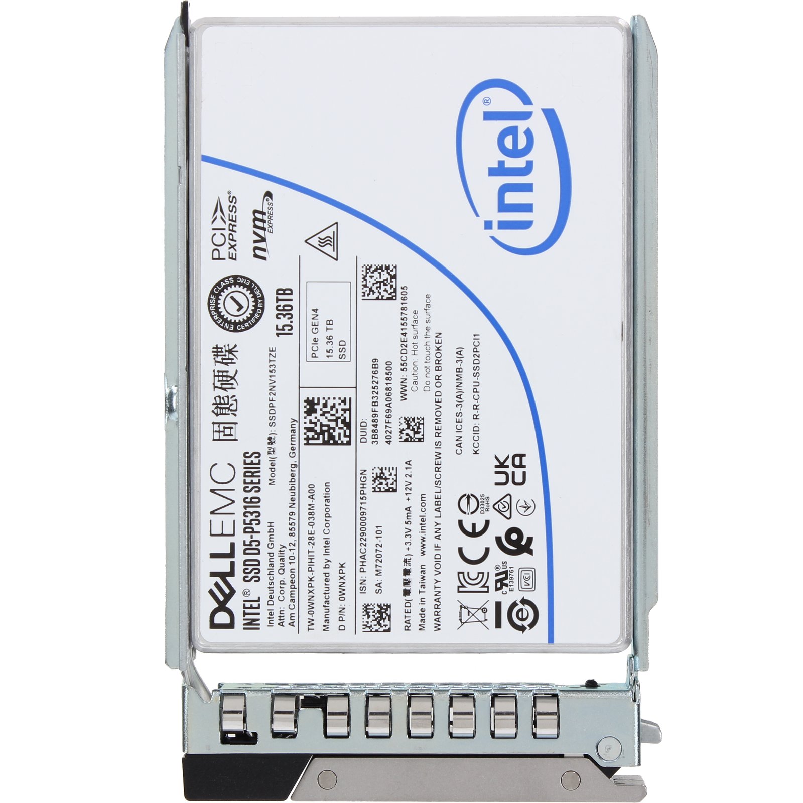 WNXPK-CD1 Dell 15.36TB Enterprise NVMe Gen4 RI QLC 2.5 SSD D5