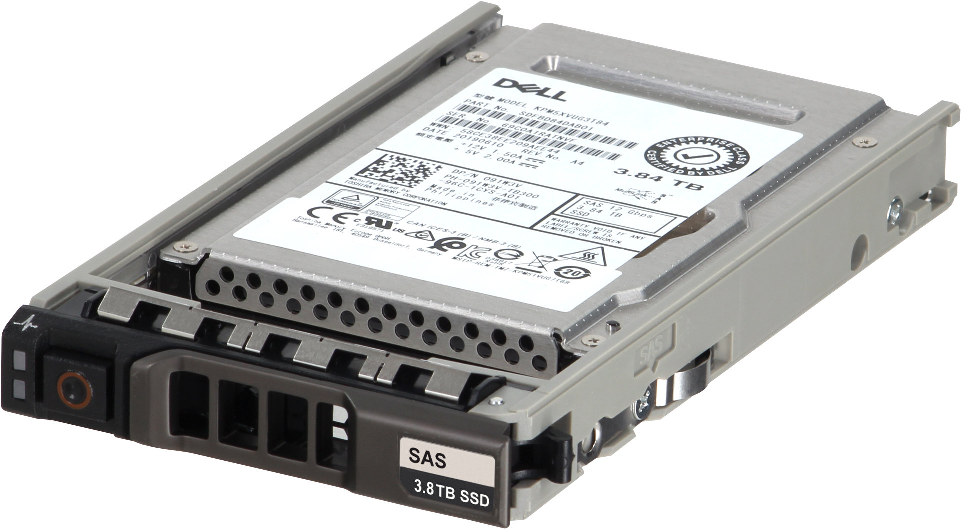 Dell 3.84TB 12Gbps SAS Mix Use TLC 2.5 SSD KPM5XVUG3T84 - xByte