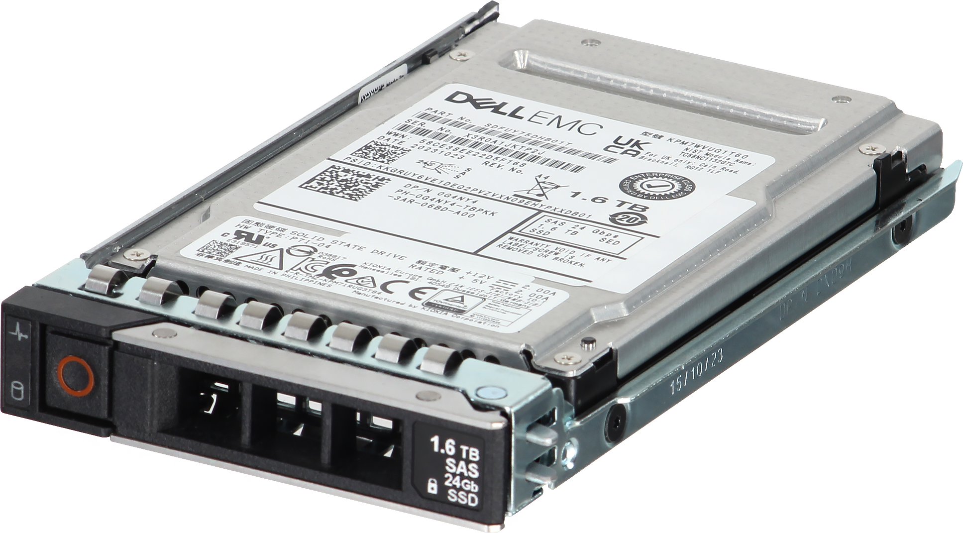 Dell 1.6TB 24Gbps SAS Mix Use SED FIPS TLC 2.5 SSD KPM7WVUG1T60