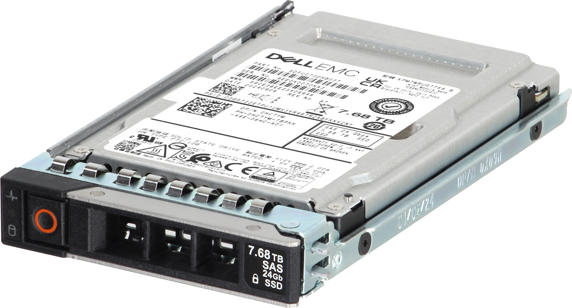 Dell 7.68TB 24Gbps SAS Read Intensive TLC SED FIPS 2.5 SSD