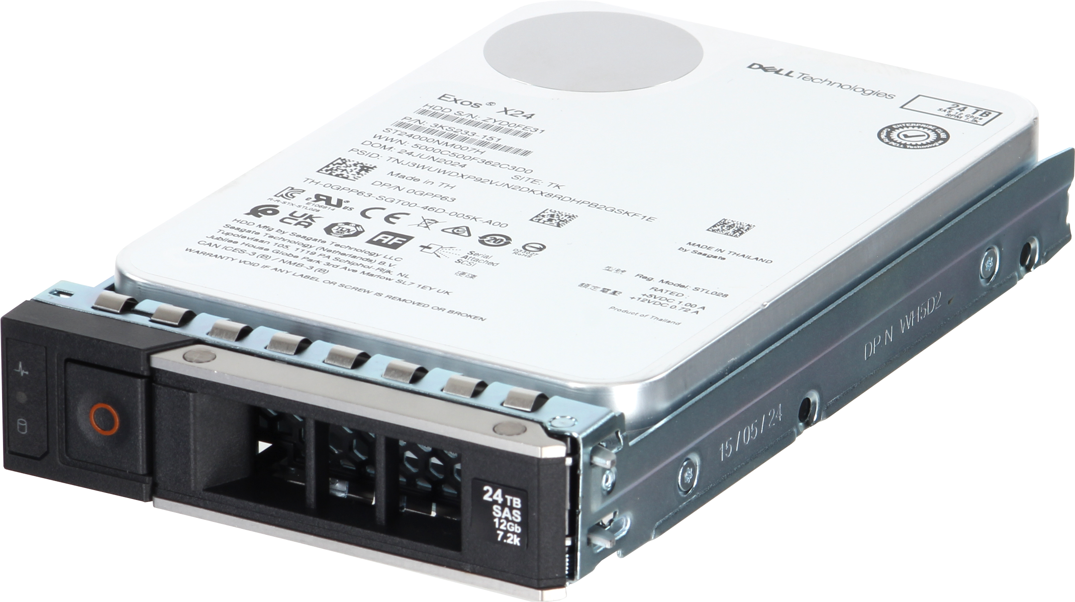 Dell 24TB 7.2K 512e 12Gbps NL SAS 3.5 HDD Exos X24 - xByte