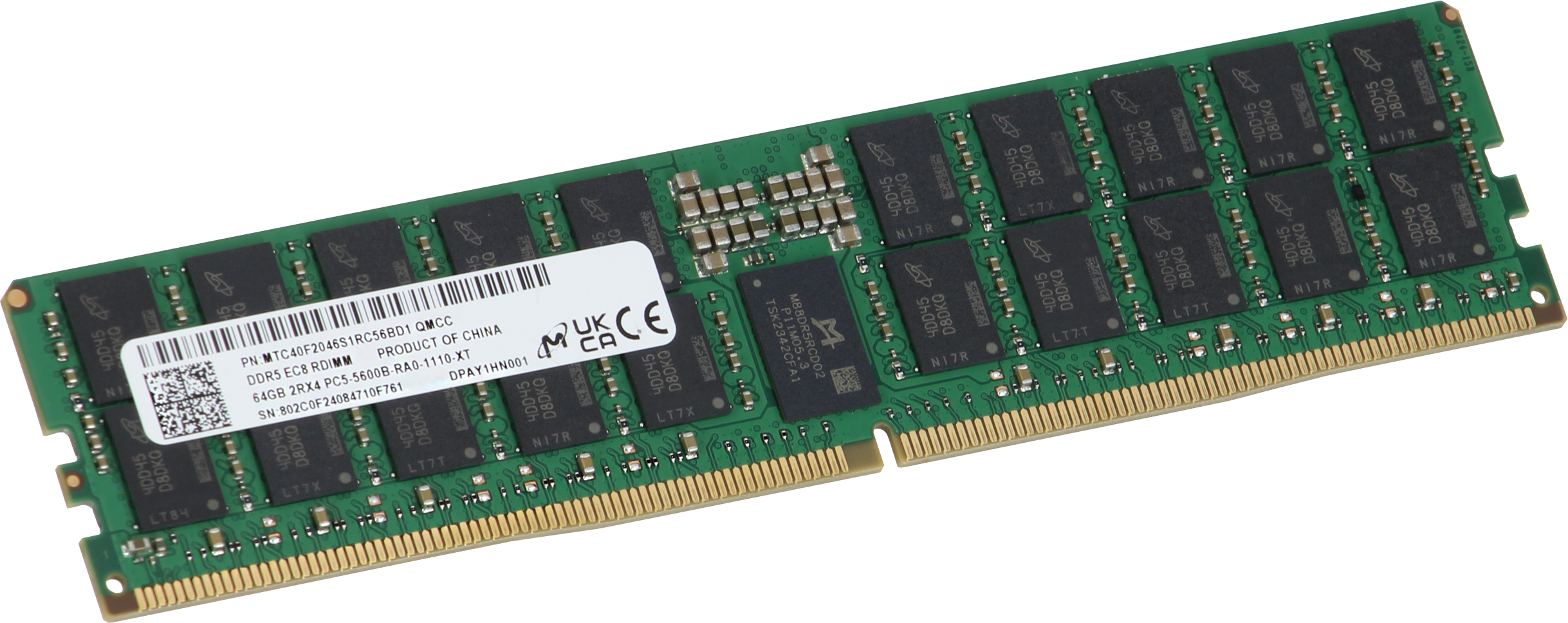 MTC40F2046S1RC56BD1 Micron 64GB 2Rx4 DDR5 RDIMM, 5600MT/s - xByte